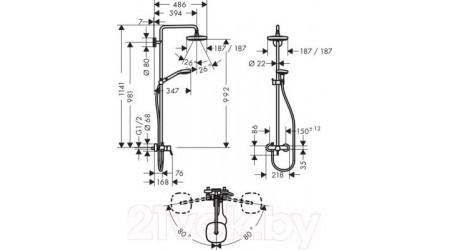 Душевая система Hansgrohe Croma Select E 27258400