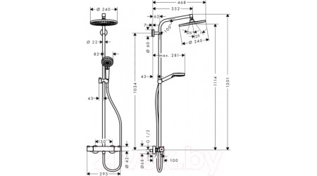 Душевая система Hansgrohe Crometta S 240 1jet Showerpipe 27267000