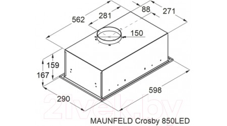 Вытяжка скрытая Maunfeld Crosby 850LED (черный)