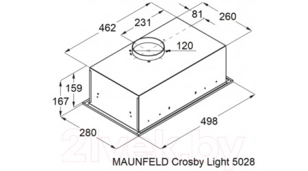 Вытяжка скрытая Maunfeld Crosby Light 5028 (черный)