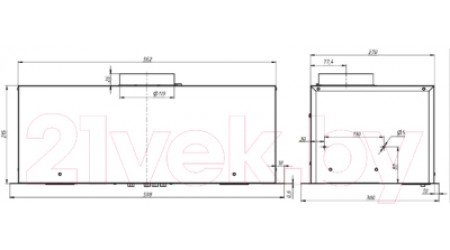 Вытяжка скрытая Elikor Cube 60П-650/235568 (белый/белый)