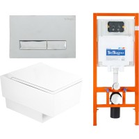 Унитаз подвесной с инсталляцией BelBagno CZR-4823-CHR/CZR4823SC/BB002-80/BB010-MR-CHROME