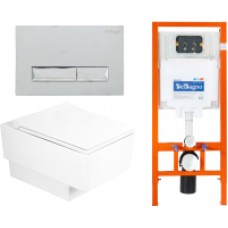 Унитаз подвесной с инсталляцией BelBagno CZR-4823-CHR/CZR4823SC/BB002-80/BB010-MR-CHROME