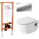 Унитаз подвесной с инсталляцией BelBagno CZR-526-TH-R/CZR-2040-SC/BB097/Q.CR