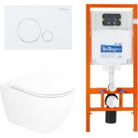 Унитаз подвесной с инсталляцией BelBagno CZR-6601-TH-TOR/CZR2316SC/BB002-80/BB014-SR-BIANCO