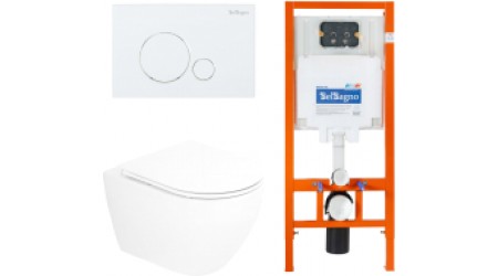 Унитаз подвесной с инсталляцией BelBagno CZR-6601-TH-TOR/CZR2316SC/BB002-80/BB014-SR-BIANCO