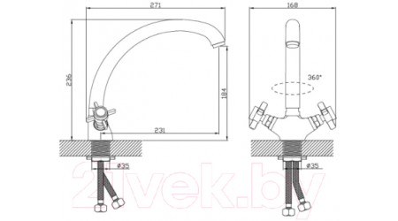 Смеситель Diadonna D84-752352J 