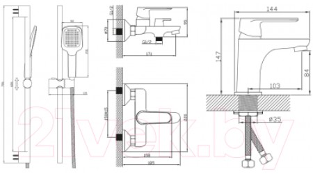 Комплект смесителей Diadonna D87-900118W 