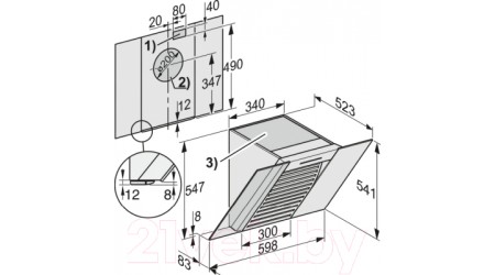 Вытяжка наклонная Miele DA 6066 W OBSW