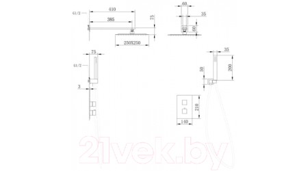 Душевая система Abber Daheim AF8251B (черный матовый)