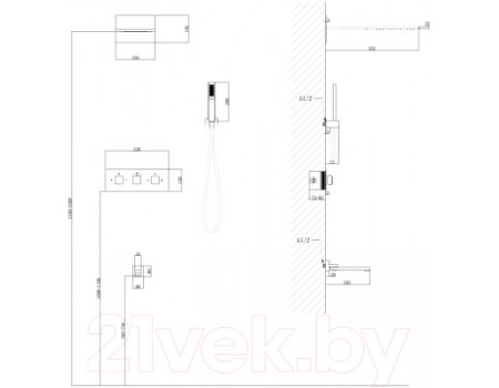 Душевая система Abber Daheim AF8253B (черный матовый)