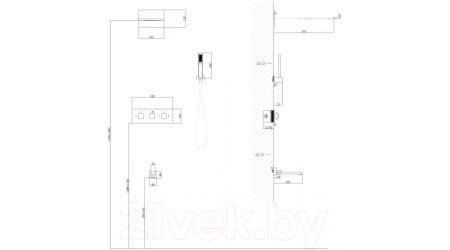 Душевая система Abber Daheim AF8253G (золото матовое)