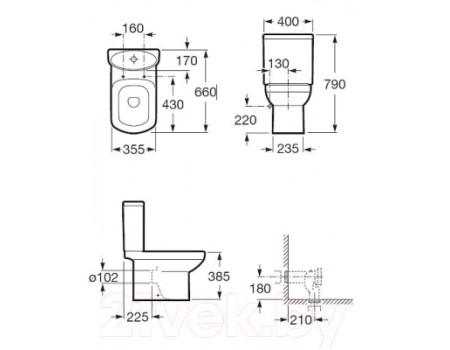 Сливной бачок Roca Dama Senso А341517000