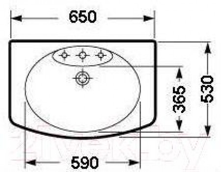 Умывальник Roca Dama Senso 65x53 / A325511000