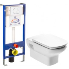 Унитаз подвесной с инсталляцией Roca Dama Senso 7346517000 + ZRU9000041 + 10.702.450.02.10