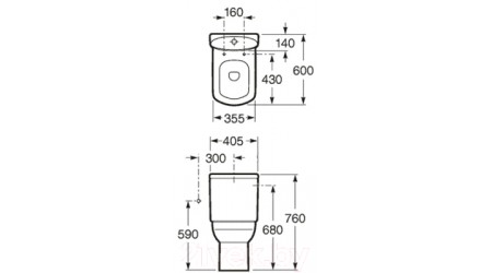 Унитаз напольный Roca Dama Senso Compacto 734151B000 + 7342518000 + ZRU9302820