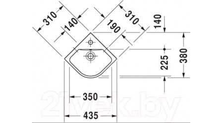Умывальник Duravit D-Code 43.5x38 (0722430000)