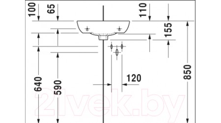 Умывальник Duravit D-Code 43.5x38 (0722430000)