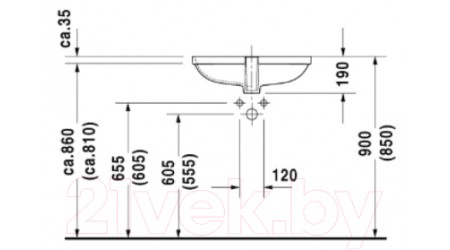 Умывальник Duravit D-Code 55x40 (0338560000)
