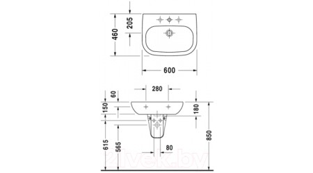 Умывальник Duravit D-Code (23106000002)