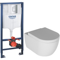 Унитаз подвесной с инсталляцией Quarter Bath Deep Rimless 70DE03054.00.1.3.01 + Rapid SL 38772001