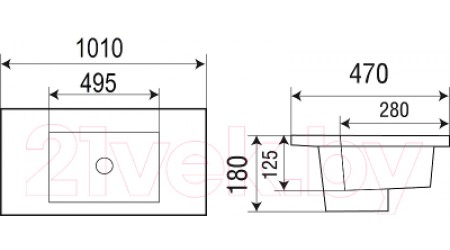 Умывальник WeltWasser Deilbach 7506-100 MT-BL