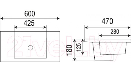 Умывальник WeltWasser Deilbach 7506-60 MT-BL