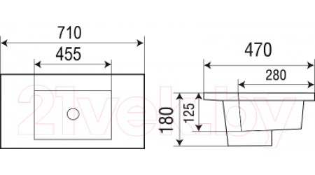Умывальник WeltWasser Deilbach 7506-70 MT-BL