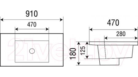 Умывальник WeltWasser Deilbach 7506-90 MT-BL