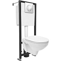 Унитаз подвесной с инсталляцией Cersanit Delfi (S-SET-DEL/Black/TPL/Cg-w)