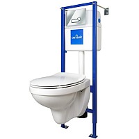 Унитаз подвесной с инсталляцией Cersanit Delfi (S-SET-DEL/Vec/S-DL/Ac-Cg-w)