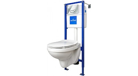 Унитаз подвесной с инсталляцией Cersanit Delfi (S-SET-DEL/Vec/S-DL/Ac-Cg-w)