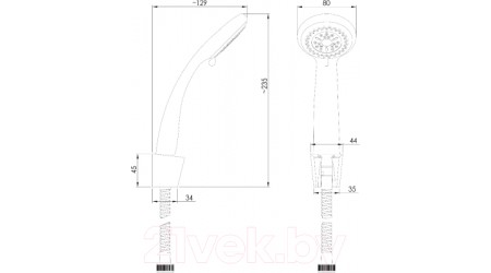 Душевой гарнитур Rubineta Delta + Con/Imp S.S. + Grand / 625018