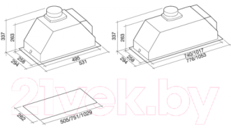 Вытяжка скрытая Falmec Design Gruppo Incasso 600 (50)
