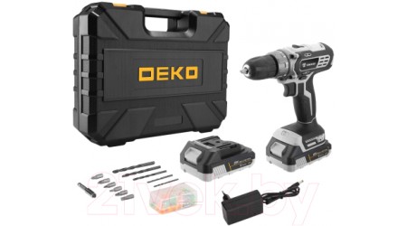 Аккумуляторная дрель-шуруповерт Deko DKCD20 Black Edition Set 3 / 063-4050