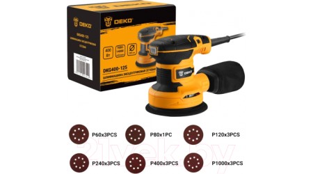 Эксцентриковая шлифовальная машина Deko DKG400-125 / 063-2203