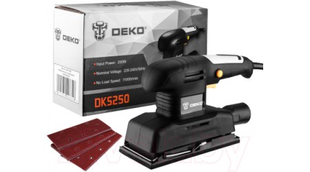 Вибрационная шлифовальная машина Deko DKS250 / 063-4199