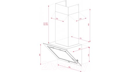Вытяжка наклонная Teka DLV 98660 TOS / 112930029 (черный)