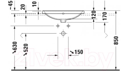 Умывальник Duravit D-Neo (0357600027)