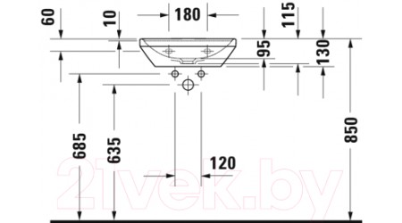Умывальник Duravit D-Neo (0738450041)