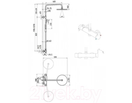 Душевая система Ravak DS 092.00 / X07P642