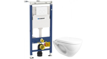 Унитаз подвесной с инсталляцией Geberit Duofix Plattenbau 458.122.11.1 + Трино (ЖС МЛ)