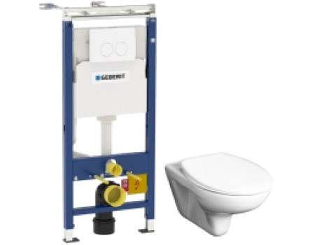 Унитаз подвесной с инсталляцией Geberit Duofix Plattenbau 458.122.11.1 + Mateo 73462 + ZRU9302822