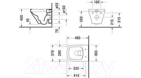 Унитаз подвесной Duravit Durastyle 45710900A1