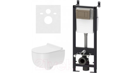 Унитаз подвесной с инсталляцией Damixa DX36.IS10151.1701 (с сиденьем и кнопкой смыва)