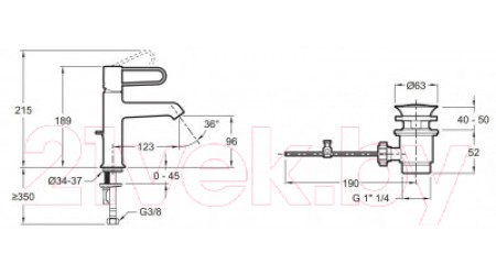 Смеситель Jacob Delafon E21028-GLD-CP 