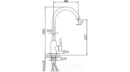 Смеситель Ekko E4062 (темно-серый) 