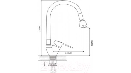 Смеситель Ekko E4105+E60 