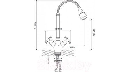 Смеситель Ekko E43731 (с гибким изливом) 