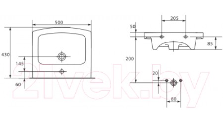 Умывальник Cersanit Easy 50 (P-UM-ES50/1)
